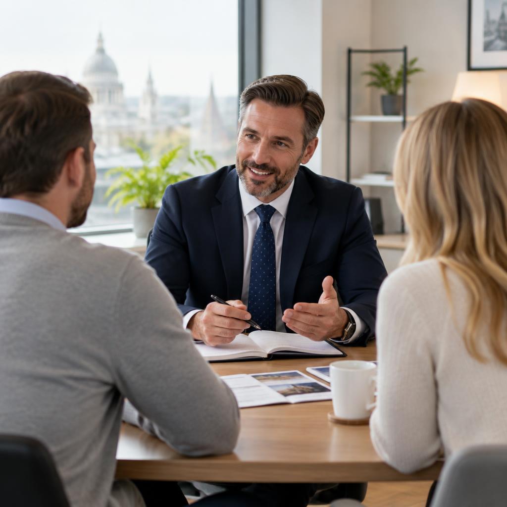 A Rosemount adviser meeting clients at their office